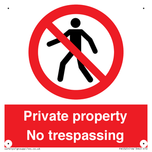 Private property No trespassing